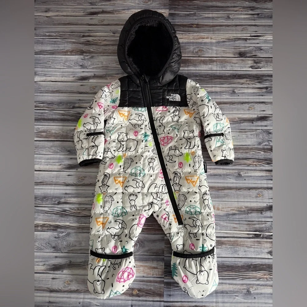 The North Face Baby Thermoball One Piece Infants' snowsuit black and white print